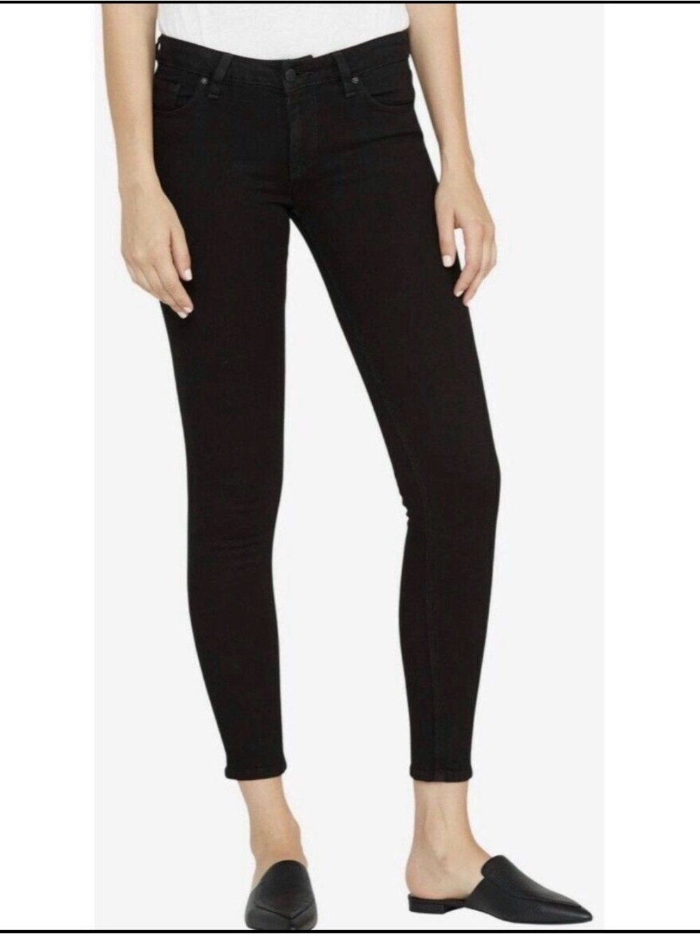 Hudson Krista Low Rise Super Skinny Black Jeans Size 28